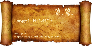 Mangol Milán névjegykártya